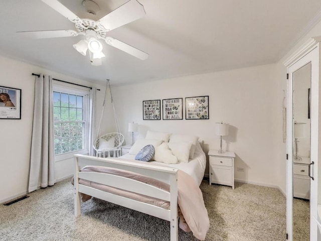 1664 Imperial Cir, Naperville, IL 60563 - bedroom with light carpet, baseboards, and ceiling fan