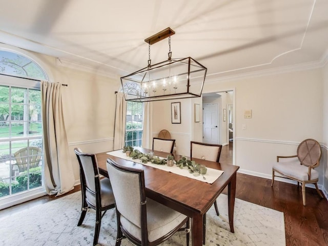 1664 Imperial Cir, Naperville, IL 60563 - dining room with a chandelier, wood finished floors, and crown molding