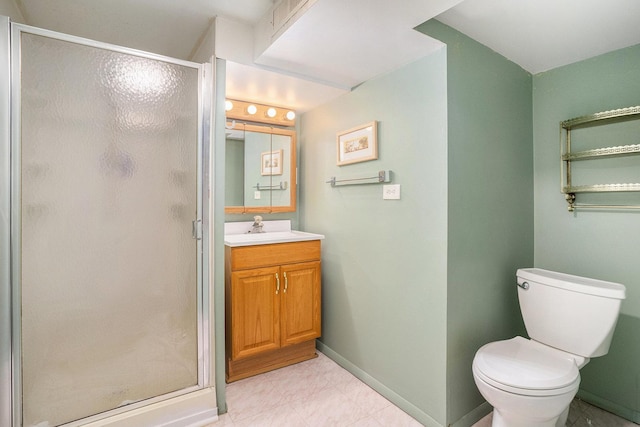 18333 Chicago Ave, Lansing, IL 60438 - full bath featuring a shower stall, vanity, baseboards, and toilet