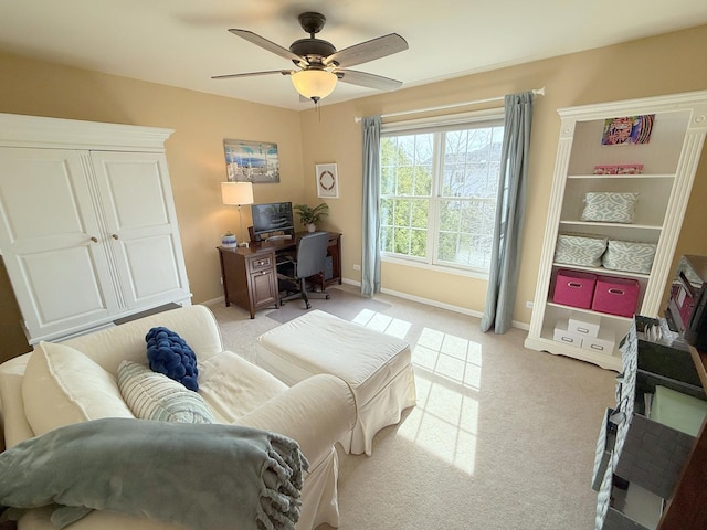 40W095 Carl Sandburg Rd, Saint Charles, IL 60175 - office space with light carpet, baseboards, and a ceiling fan