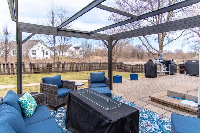 view of patio / terrace featuring outdoor lounge area