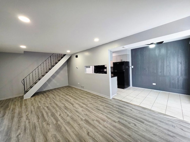 20120 Ash Ln Unit 0, Lynwood, IL 60411 - unfurnished living room featuring light wood finished floors, stairway, recessed lighting, and baseboards