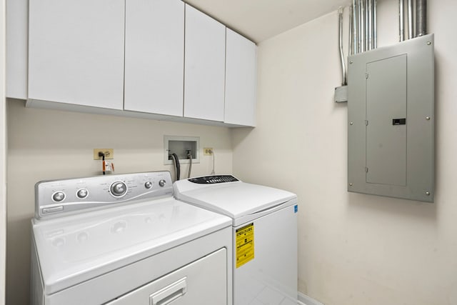3100 Lexington Ln Unit 203, Glenview, IL 60026 - washroom with electric panel, cabinet space, and washing machine and dryer