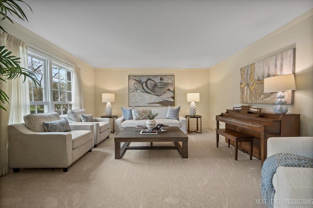 554 Carriage Hill Rd, Naperville, IL 60565 - living area featuring light colored carpet and crown molding
