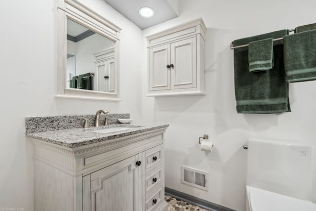 396 Jervey Ln, Bartlett, IL 60103 - bathroom featuring vanity, toilet, and baseboards