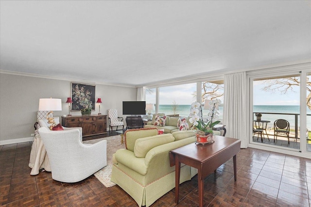 1630 Sheridan Rd Unit 1K, Wilmette, IL 60091 - living area with crown molding and baseboards