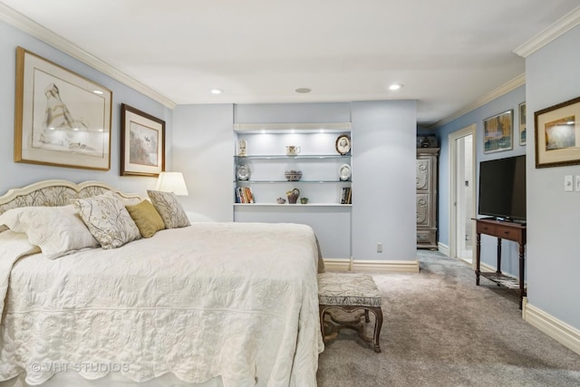 90 Golfview Rd, Lake Zurich, IL 60047 - carpeted bedroom featuring crown molding, baseboards, and recessed lighting