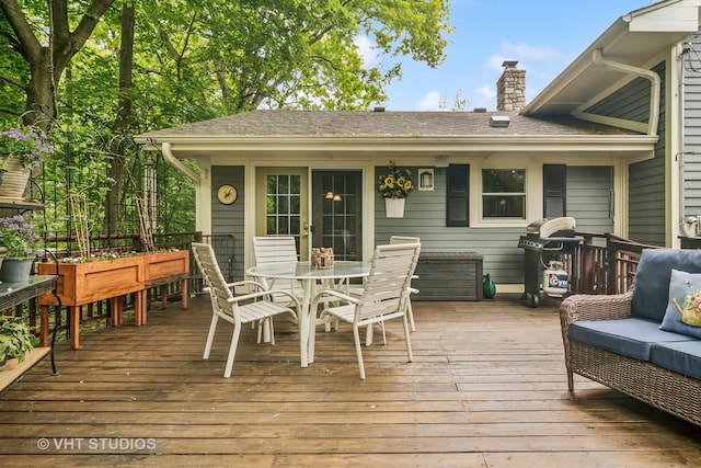 90 Golfview Rd, Lake Zurich, IL 60047 - wooden terrace featuring outdoor dining space, area for grilling, and outdoor lounge area