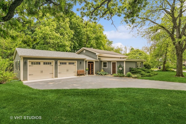 90 Golfview Rd, Lake Zurich, IL 60047 - ranch-style house featuring driveway, a front lawn, and a garage