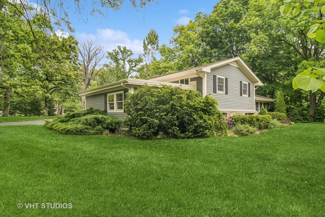 90 Golfview Rd, Lake Zurich, IL 60047 - view of home's exterior with a yard and stone siding