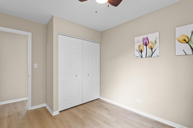 10S241 Wallace Dr, Downers Grove, IL 60516 - unfurnished bedroom with light wood-type flooring, a closet, and baseboards
