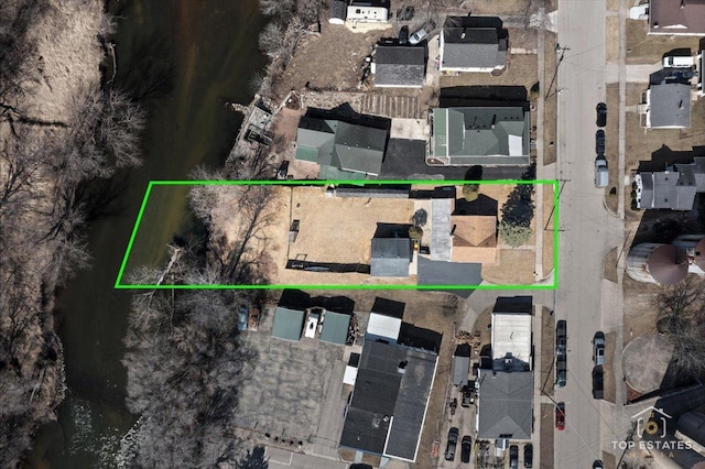 206 Walnut St, Cherry Valley, IL 61016 - aerial overview of property's location featuring property parcel outlined