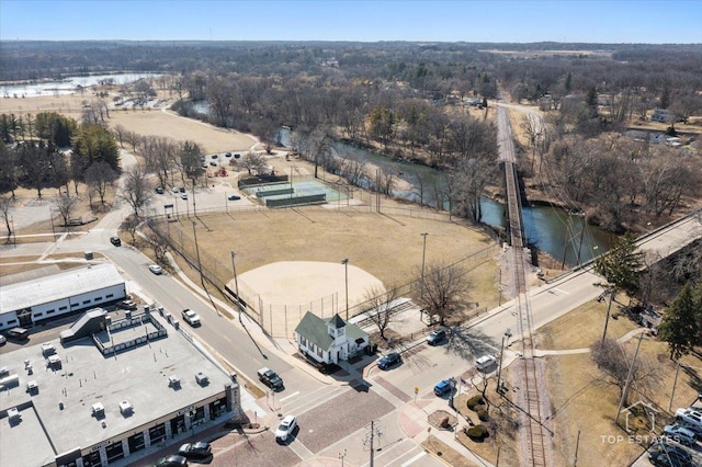 206 Walnut St, Cherry Valley, IL 61016 - aerial view of property's location featuring a large body of water