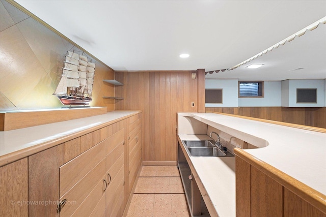 5049 Birchwood Ave, Skokie, IL 60077 - indoor wet bar with wood walls and recessed lighting