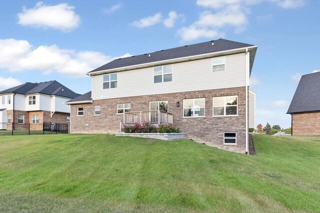 12744 Caruso Ct, Lemont, IL 60439 - back of house with brick siding and a deck