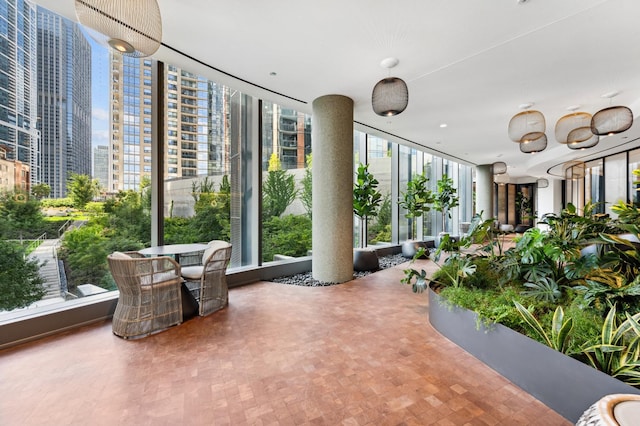 common area with a view of city