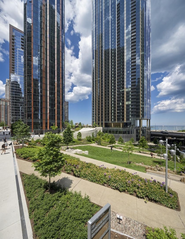 view of building exterior with a view of city