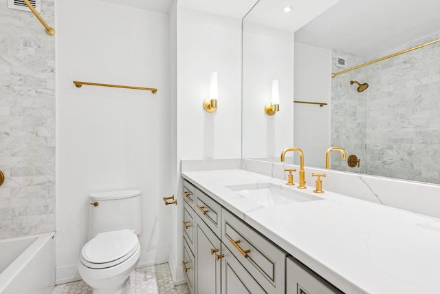 1030 N State St Unit 42L, Chicago, IL 60610 - full bath with vanity, toilet, tile patterned floors, and washtub / shower combination