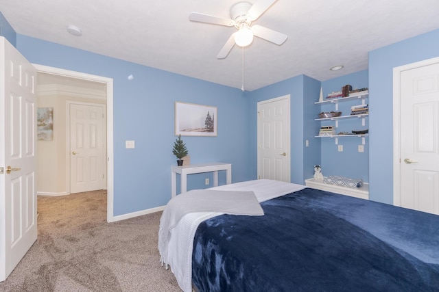 6 Conway Cir, Bloomington, IL 61704 - bedroom with carpet, baseboards, and a ceiling fan