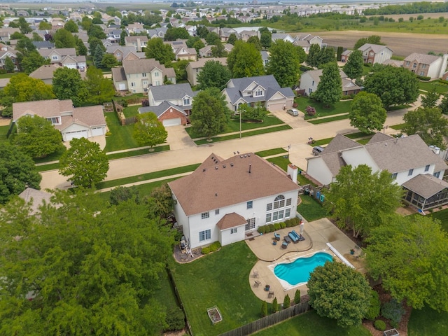 6 Conway Cir, Bloomington, IL 61704 - aerial view of residential area featuring a pool