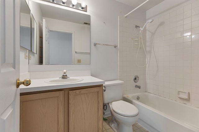 1985 Blackberry Ln Unit 1985, Hoffman Estates, IL 60169 - bathroom featuring toilet, vanity,  shower combination, and tile patterned floors