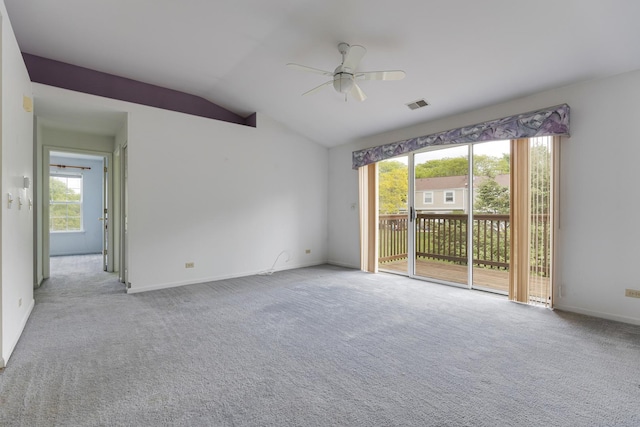 1985 Blackberry Ln Unit 1985, Hoffman Estates, IL 60169 - spare room featuring a ceiling fan, vaulted ceiling, plenty of natural light, and carpet