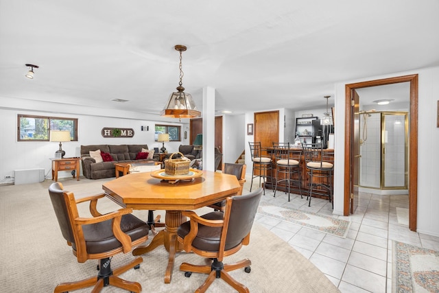 1723 Columbine Dr, Schaumburg, IL 60173 - dining space with stairway and light tile patterned floors