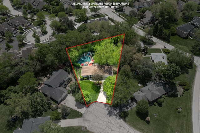 1723 Columbine Dr, Schaumburg, IL 60173 - aerial perspective of suburban area with property parcel outlined