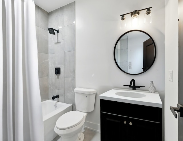 full bath with vanity and shower / tub combo