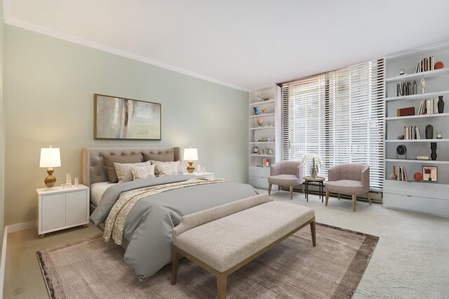 1212 N Lake Shore Dr Unit 12Cn, Chicago, IL 60610 - bedroom with carpet flooring, crown molding, and a baseboard radiator