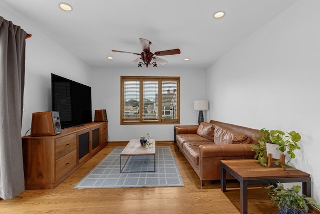 7260 W Fitch Ave, Chicago, IL 60631 - living area with a ceiling fan, light wood-style flooring, recessed lighting, and baseboards