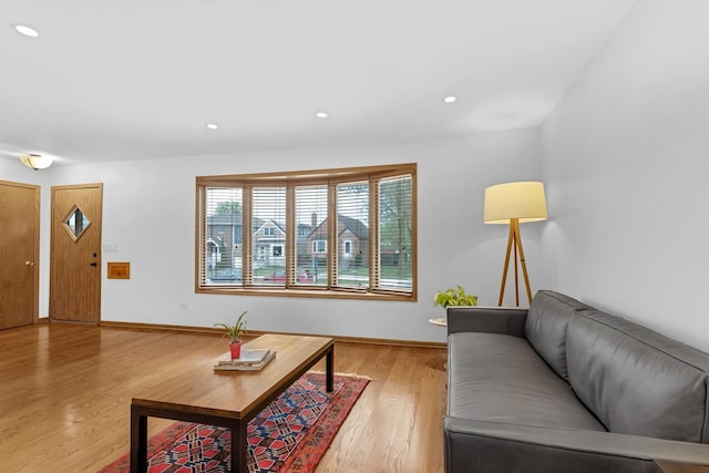 7260 W Fitch Ave, Chicago, IL 60631 - living area featuring wood finished floors, recessed lighting, and baseboards