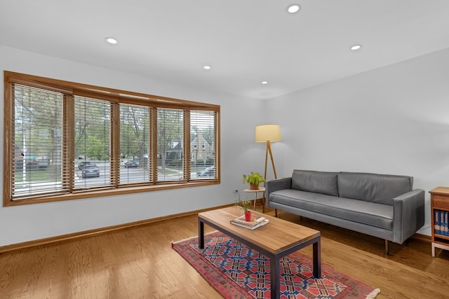 7260 W Fitch Ave, Chicago, IL 60631 - living room with baseboards, recessed lighting, and wood finished floors