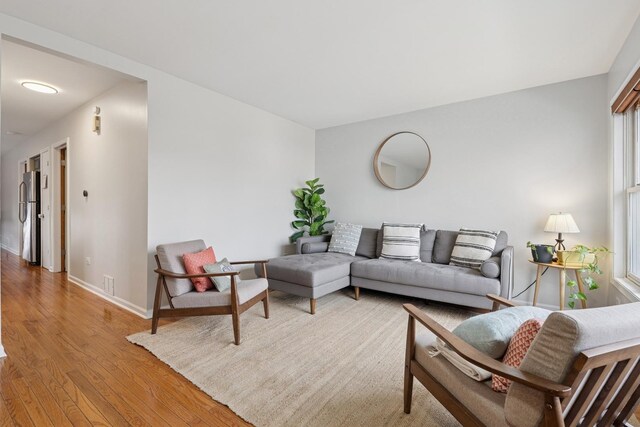 1235 Euclid Ave, Berwyn, IL 60402 - living room featuring wood finished floors and baseboards