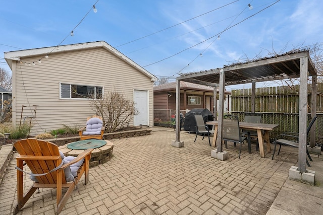 1235 Euclid Ave, Berwyn, IL 60402 - view of patio / terrace with an outdoor fire pit, fence, and outdoor dining area