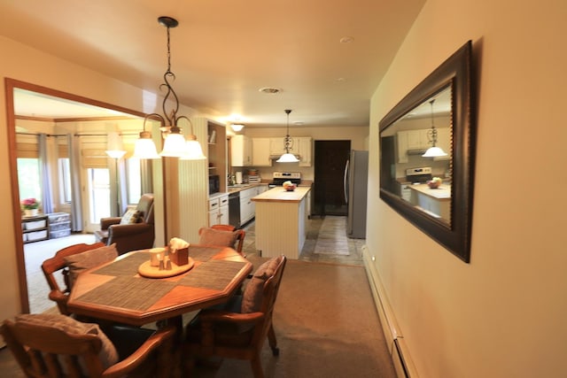 245 N Linn St, Princeton, IL 61356 - dining area with light colored carpet