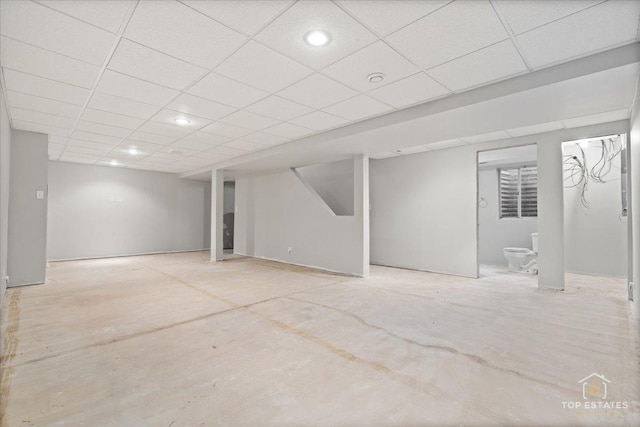 1748 Pinnacle Dr, Aurora, IL 60502 - finished below grade area with a drop ceiling and recessed lighting
