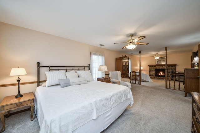 624 Joshua Ct, Naperville, IL 60540 - bedroom with carpet flooring and a fireplace