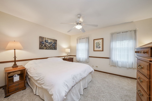 624 Joshua Ct, Naperville, IL 60540 - bedroom with light carpet, baseboards, and a ceiling fan