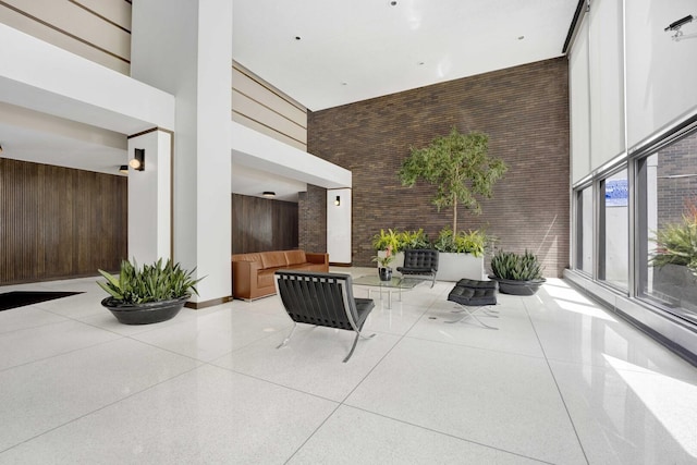 5455 N Sheridan Rd Unit 3611, Chicago, IL 60640 - building lobby with a high ceiling and wood walls