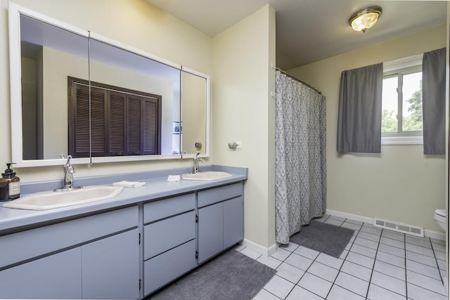 3030 Wall Ave, Waukegan, IL 60087 - full bath featuring double vanity, tile patterned flooring, and a shower with shower curtain