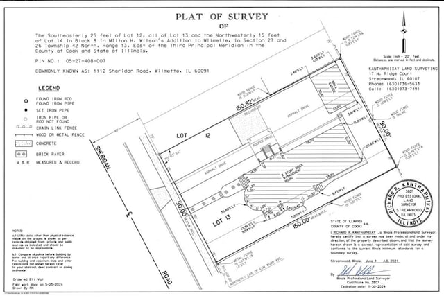 1112 Sheridan Rd, Wilmette, IL 60091 - survey map / technical document