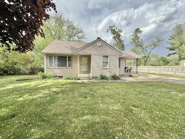1010 Brentwood Rd, Machesney Park, IL 61115 - ranch-style home with concrete driveway, a patio, a shingled roof, and entry steps