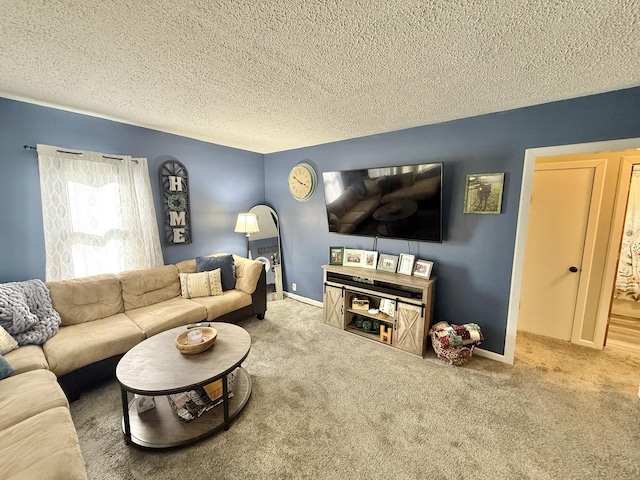 1010 Brentwood Rd, Machesney Park, IL 61115 - carpeted living room with a textured ceiling and baseboards
