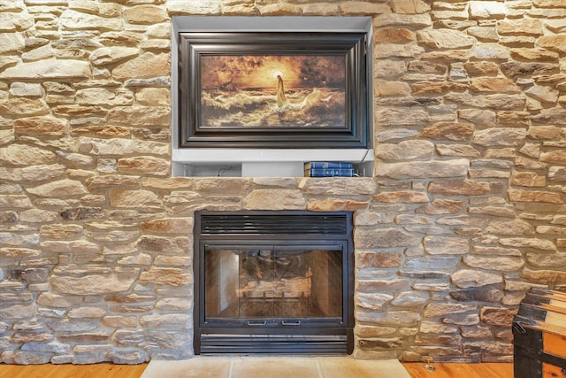 3408 Mill Creek Ct, Champaign, IL 61822 - detailed view of wood finished floors and a glass covered fireplace