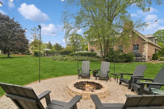 22902 W Lochanora Dr, Hawthorn Woods, IL 60047 - view of patio / terrace featuring an outdoor fire pit