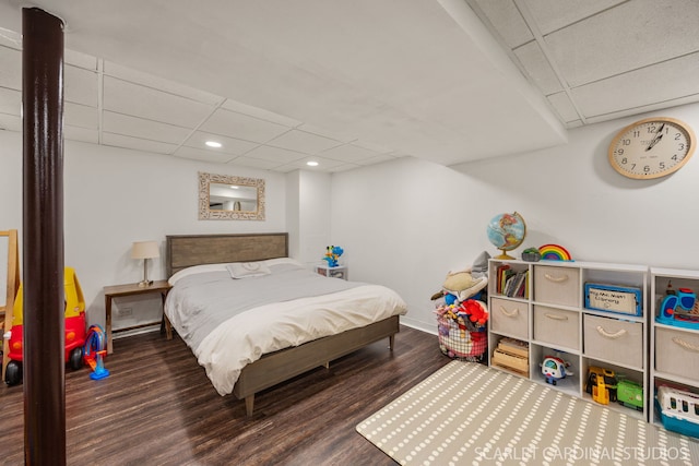 647 Glacier Trl, Roselle, IL 60172 - bedroom with a drop ceiling, wood finished floors, recessed lighting, and baseboards