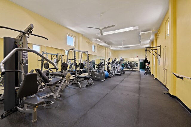 431 W Oakdale Ave Unit 1C, Chicago, IL 60657 - gym with ceiling fan