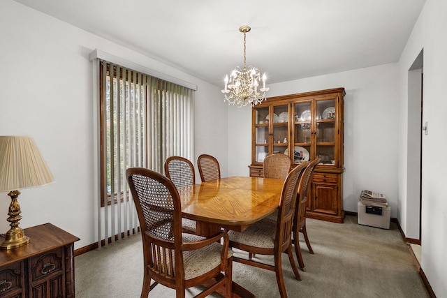 2841 E Pine Dr, Crete, IL 60417 - dining space featuring light carpet and a chandelier