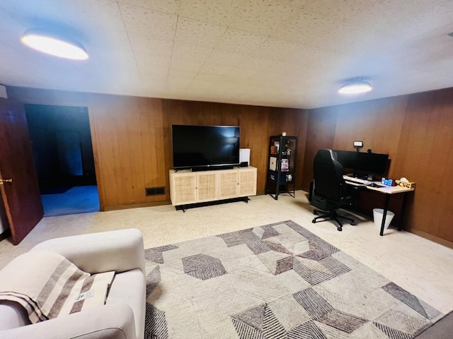 270 W Margaret Fuller Rd, Oregon, IL 61061 - office featuring light carpet and wooden walls